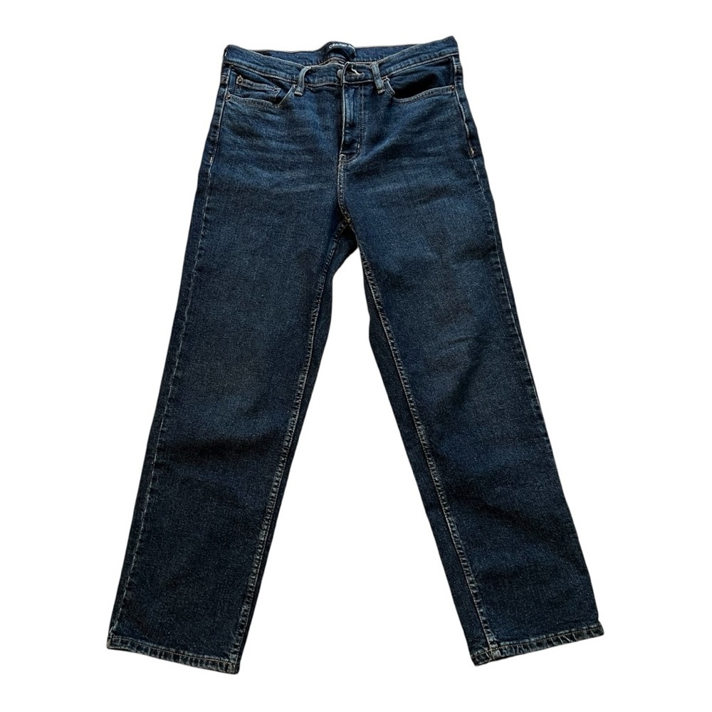 Calvin Klein Women's Straight-Leg Jeans- Dark Blue